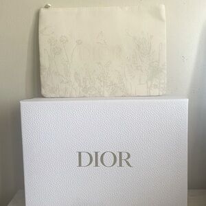 Dior Floral Flat Pouch. New. Comes With Box.